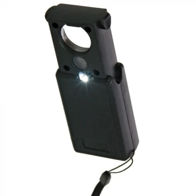 Afbeelding van Safe Safe, Zakformaat, Loupe met LED en UV (356 nm.) 4 functies uitschuifbaar Vergroting: 30x/60x afm: 100x40x20 mm. per st.