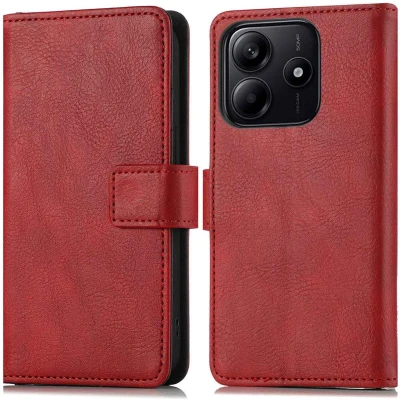 Afbeelding van imoshion Hoesje Geschikt voor Xiaomi Redmi Note 14 5G Met Pasjeshouder Luxe Bookcase Rood