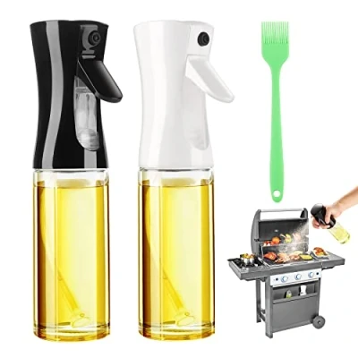 Afbeelding van DOBIGER 2 stuks keukenoliespray van glas, 200 ml, oliesproeier met 1 siliconen borstel, olijfoliespray voor keuken, grillen, pasta, salades