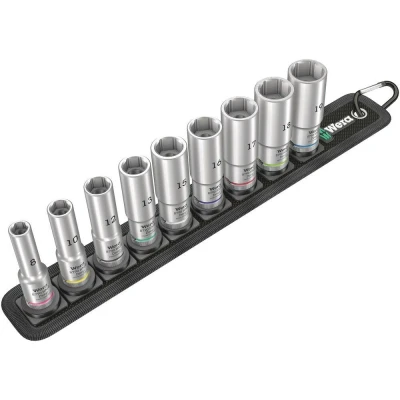 Afbeelding van Wera 5004545001 Belt B Deep 1 9 delige Doppenset incl. houder 3/8&quot; 05004545001