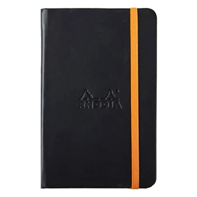 Afbeelding van RHODIA 118642C Notitieboek, A6, gelinieerd, 192 pagina&#039;s, lichtbruin papier, 90 g/m, bladwijzer, elastische sluiting, omslag van kunstleer, collectie Rhodiarama