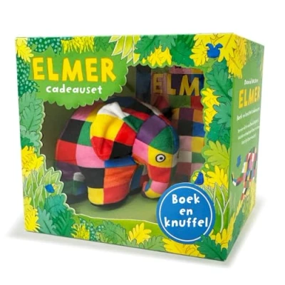 Afbeelding van Elmer boek en knuffel cadeauset