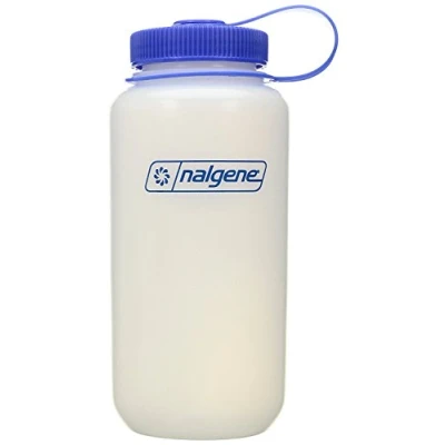 Afbeelding van Nalgene Ultralight Drinkfles, 1 l, grote opening, zeer licht, duurzaam, herbruikbaar, drinkfles voor wandelen en kantoor, transparant, blauw