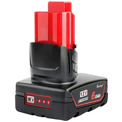 Afbeelding van Waitley M12 12V 6Ah reserveaccu voor Milwaukee Li ion 48 11 2411 2440 2402 gereedschap