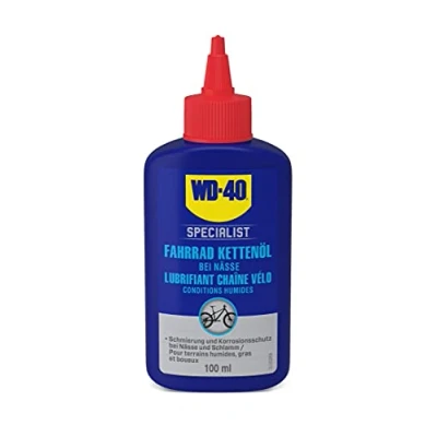 Afbeelding van WD 40 Specialist Fietskettingolie bij vocht 100 ml, smeert en beschermt de fietsketting