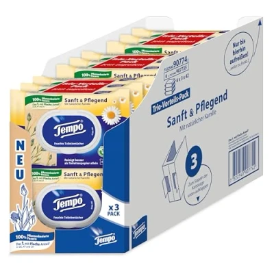 Afbeelding van Tempo Soft nat toiletpapier, 18 x 3 42 vellen