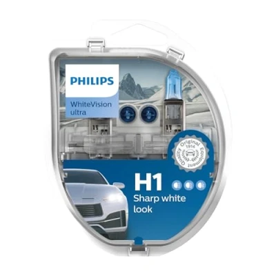 Image de Philips automotive lighting WhiteVision ultra H1 lampe pour éclairage avant, set de 2 Blanc