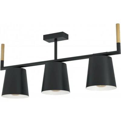 Afbeelding van EGLO Lacey plafondlamp E27(excl) 78 cm Hout/Staal Zwart/Bruin