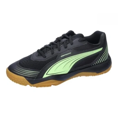 Afbeelding van Puma Solarflash III JR Unisex Handbalschoenen voor kinderen, Maat: 35.5, Black/fizzy apple Textiel/ synthetisch