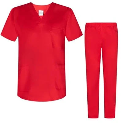 Image de MISEMIYA Uniforms unisexe Scrub Set MZ 8178 Groupe de travail pour adulte, rouge x, XXL