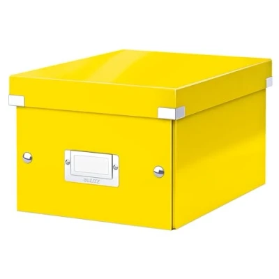 Afbeelding van Leitz WOW Click &amp; Store Kleine Opbergdoos 84% Gerecycled Karton 22 x 28.2 cm (BxHxD) Ideaal voor Kantoor en Thuiswerken Geel