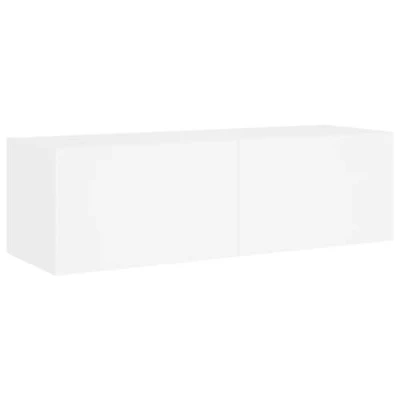 Afbeelding van Tv wandmeubel met LED verlichting 100x35x31 cm wit