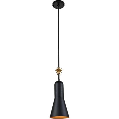 Afbeelding van Elstead Lighting LED Pendelarmatuur Etoile 1X E27 Max 60W Dimbaar Matte Black and Gold Leaf