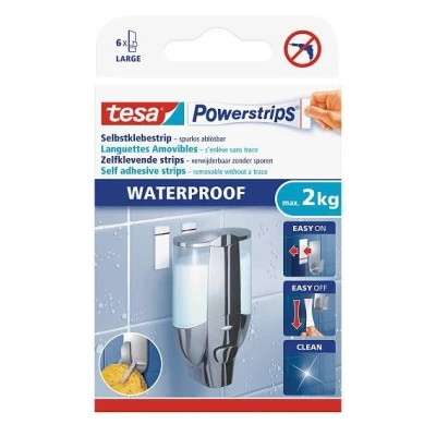 Image de tesa Powerstrips pastilles adhésives LARGE WATERPROOF, blanc