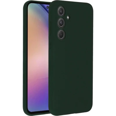 Afbeelding van Accezz Hoesje Geschikt voor Samsung Galaxy A55 Siliconen Liquid Silicone Backcover donkergroen