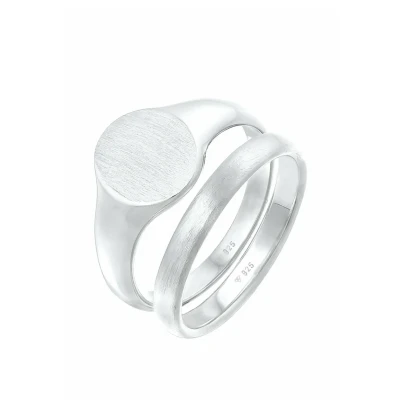 Afbeelding van Kuzzoi 2 PACK Basic Ring, Heren, Maat: 62, Silber