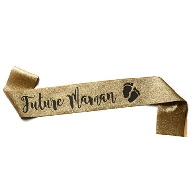 Afbeelding van OLILLY Sjerp voor een aanstaande moeder babyborrel, Gouden glitter.
