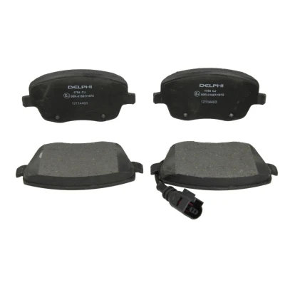 Afbeelding van DELPHI LP1754 Remblokkenset Incl. slijtage waarschuwingscontact Met anti kreukplaat Zonder toebehoren VOLKSWAGEN: Polo IV Hatchback, Saloon