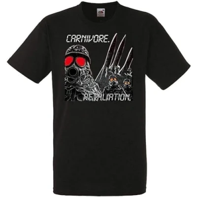 Afbeelding van Carnivore Retaliation zwart T shirt voor heren met rockband, zwart., L