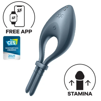 Afbeelding van Satisfyer Vibrerende Cockring Bullseye Grijs