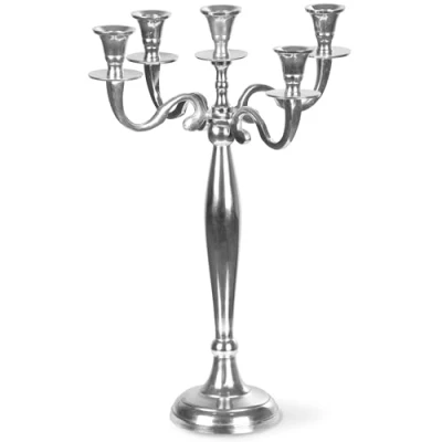 Afbeelding van Kandelaar, aluminium, 5 armen, zwart, 80cm