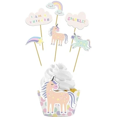 Image de Emballages de cupcakes Unicorns et arcs en ciel 12