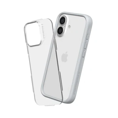 Afbeelding van RHINOSHIELD Hoesje compatibel met [iPhone 16] Mod NX personaliseerbare dunne bescherming schokabsorberende technologie [BPA vrij] platinagrijs