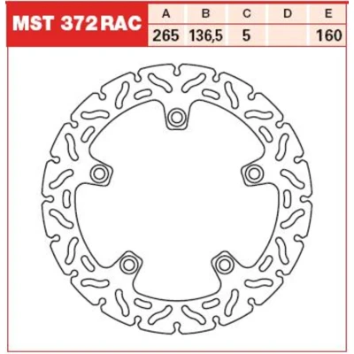 Afbeelding van TRW MST372RAC Remschijf 265 5