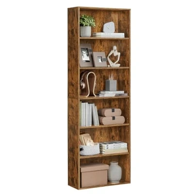 Afbeelding van VASAGLE LBC169K01 Boekenkast, 6 planken, meubel, kubus, voor woonkamer, kantoor, slaapkamer, Scandinavische stijl, 24 x 60 178,5 cm, wit