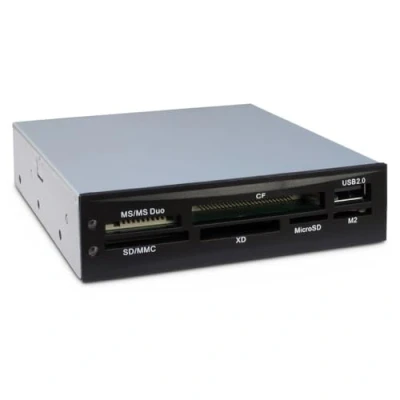 Afbeelding van Intertech Kaartlezer CI 02 USB 2.0 voor gangbare geheugenkaarten. (USB), Geheugenkaartlezer, Zwart