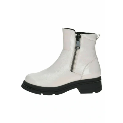 Afbeelding van Caprice Enkellaarsjes met plateauzool, Dames, Maat: 36, White naplak Leer