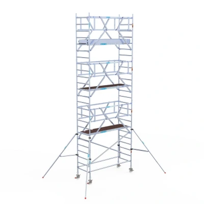 Afbeelding van Pro. alu rolsteiger carbon light platform 0.90x2.50x8.2m werkhoogte + dubbele voorloopleuning