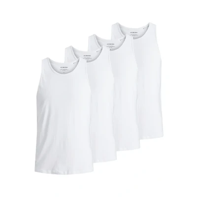 Afbeelding van Jack &amp; Jones 4ER PACK Jacbasic Einfarbi Hemd, Heren, Maat: Large, Weiß