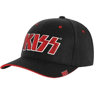 Afbeelding van Kiss Red On White Logo Baseball pet Zwart