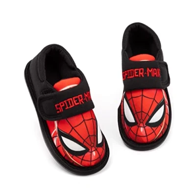 Afbeelding van Marvel Spider Man Pantoffels voor jongens, kinderen, zonder hoes, mocassins, zwart.