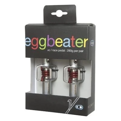Image de Crankbrothers egg beater 1 pédale argent ressort rouge