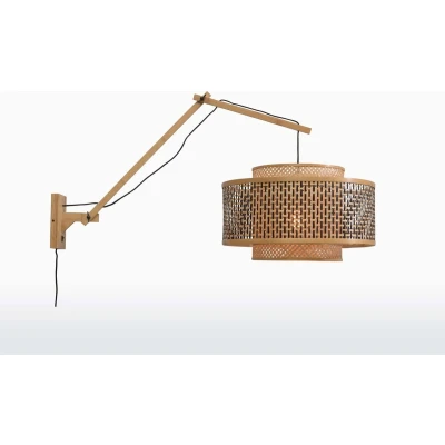 Afbeelding van GOOD&amp;MOJO Wandlamp Bhutan BamboeZwart 95x50x55cm