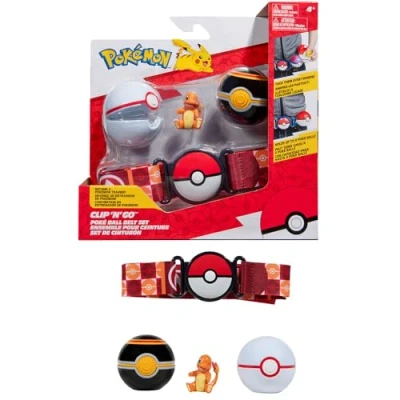 Afbeelding van Riem BANDAI Pokémon Clip &#039;N&#039; Go 1 riem, 2 Poké Balls en Salameche beeldje 5 cm