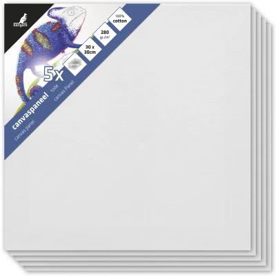 Afbeelding van Canvaspaneel set 5 stuks 3mm board 280gr