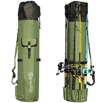 Afbeelding van Sougayilang Hengeltas van zeildoek, opbergtas voor hengel en haspel, cadeau vader, vriend familie, groen, Groen 120 cm, Modern