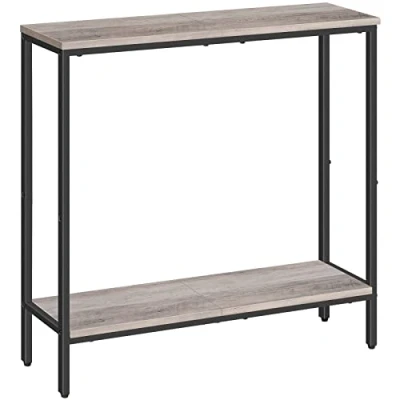 Afbeelding van HOOBRO Meubelconsole, fijne consoletafel, kleine presentatietafel, ingangstafel, bankpunt, bijzettafel, voor hal, entree, woonkamer, industriële stijl, grijs EBG22XG01