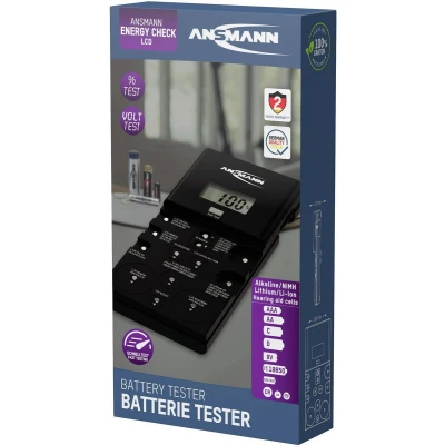 Afbeelding van Ansmann batterijtester ENERGY CHECK LCD voor alkaline NiMH Lithium Li ion hoortoestelcellen sneltest