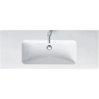 Afbeelding van Duravit Me by starck wastafel 123x49cm 1 kraangat met overloop wit