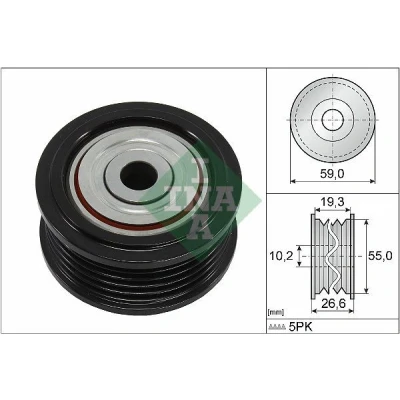 Afbeelding van Geleide rol/omdraairol, Poly V riem INA 532 0860 10