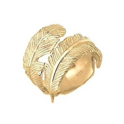 Afbeelding van Elli Feder Ring, Dames, Maat: 54, Gold