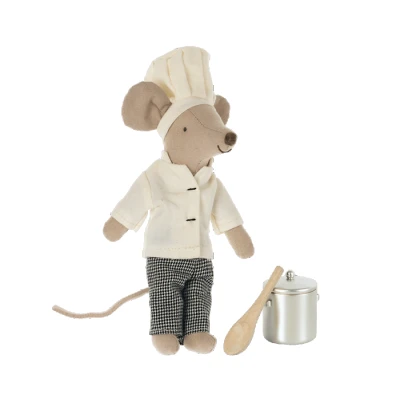 Afbeelding van Maileg knuffelmuis grote broer chef kok 12 cm