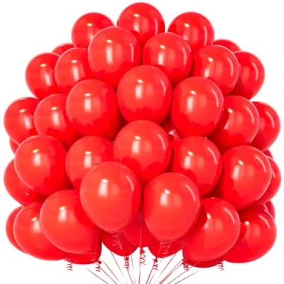 Afbeelding van Teselife 100 stuks latexballonnen voor vrouwen en meisjes, 30,5 cm, verjaardag, bruiloft, verloving, Kerstmis, vrijgezellenfeest, matte rode ballonnen