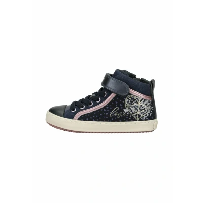 Afbeelding van Geox J Kalispera Girl Sneaker Marineblauw/DK Roze Maat 28 EU, Marineblauw Dk Roze, EU
