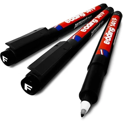Afbeelding van Edding 141F permanente stiften, fijne punt, 0,6 mm, zwart, 3 stuks