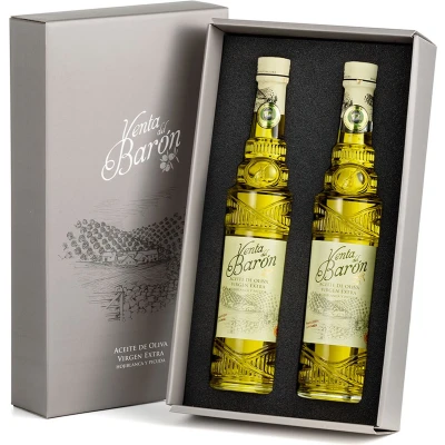 Afbeelding van Venta del baron Prijswinnende Premium Extra Vierge Olijfolie uit Cordoba koudgeperst Cadeaubox (500ML x 2)